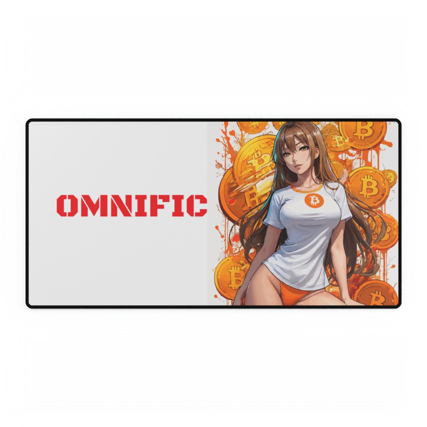 Omnific Bitcoin girl Desk mat #1